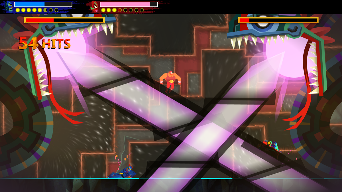 Guacamelee! 2 (Windows) screenshot: Deadly laser beams