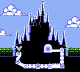 Tokyo Disneyland: Mickey no Cinderella Shiro Mystery Tour (Game Boy) screenshot: Map of Cinderella's castle