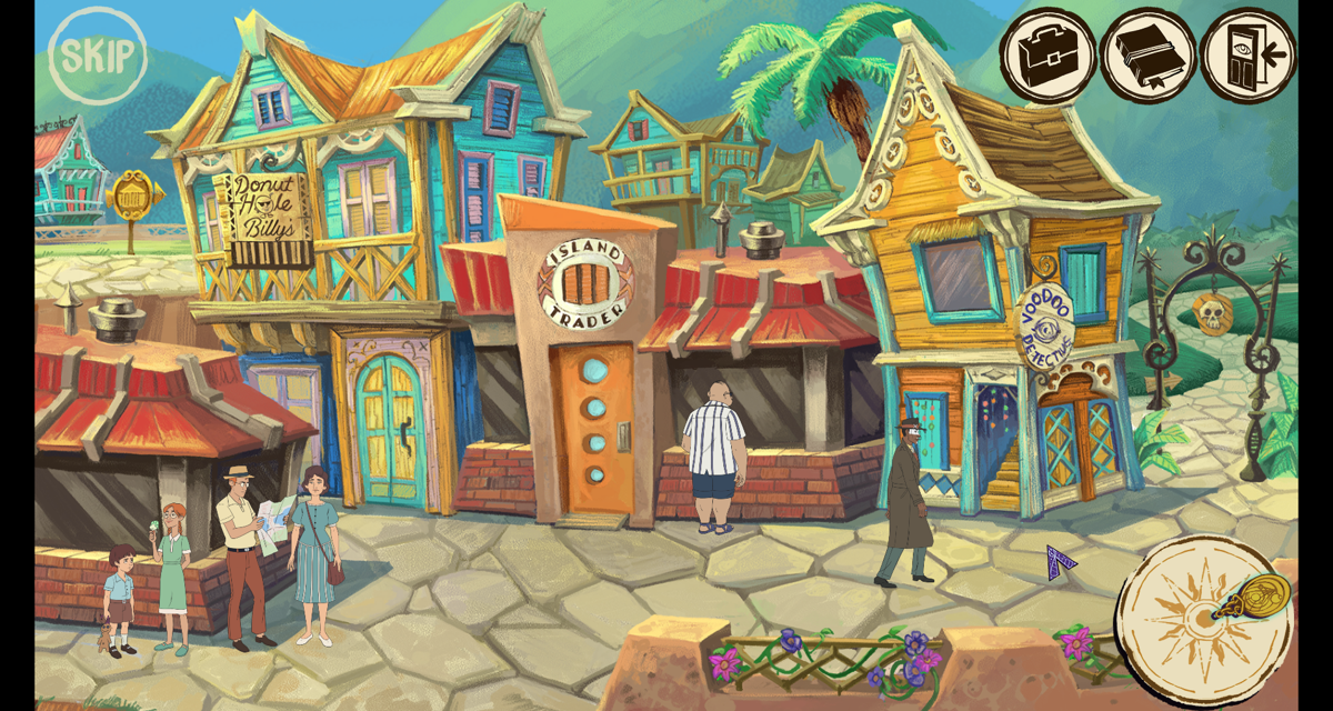 Voodoo Detective (Windows) screenshot: The pendant is acting like a compass and guiding Voodoo Detective to its owner.