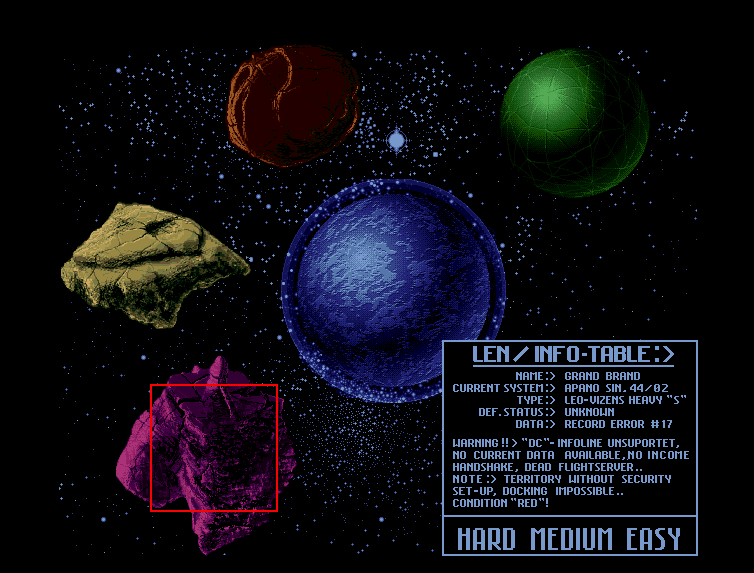 Apano Sin (Amiga) screenshot: Select level