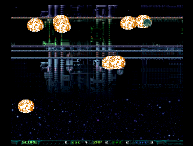Apano Sin (Amiga) screenshot: Evade the fireballs