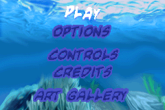 Shamu's Deep Sea Adventures (Game Boy Advance) screenshot: Main menu