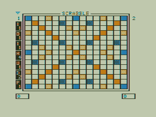 Scrabble (TRS-80 CoCo) screenshot: Empty Board
