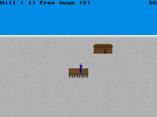 Ski King (DOS) screenshot: Ready to start.