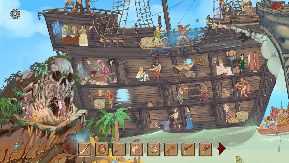 Perky Little Things (Windows) screenshot: Pirate-themed level