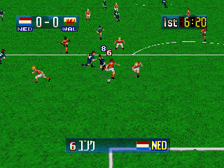 Hyper Formation Soccer (PlayStation) screenshot: Netherlands vs Wales