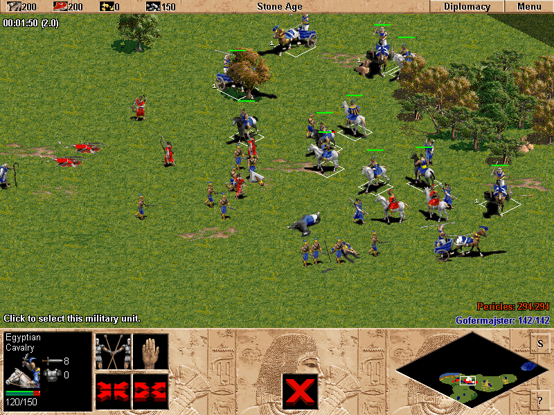 Age of Empires (Windows) screenshot: There come reinforcements...