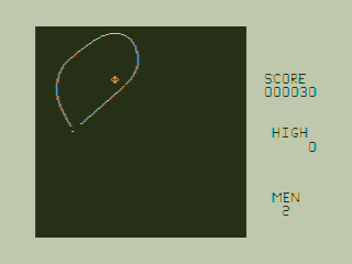 Loopy (TRS-80 CoCo) screenshot: Trying to Circle