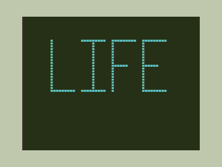 Life (TRS-80 CoCo) screenshot: Title Screen