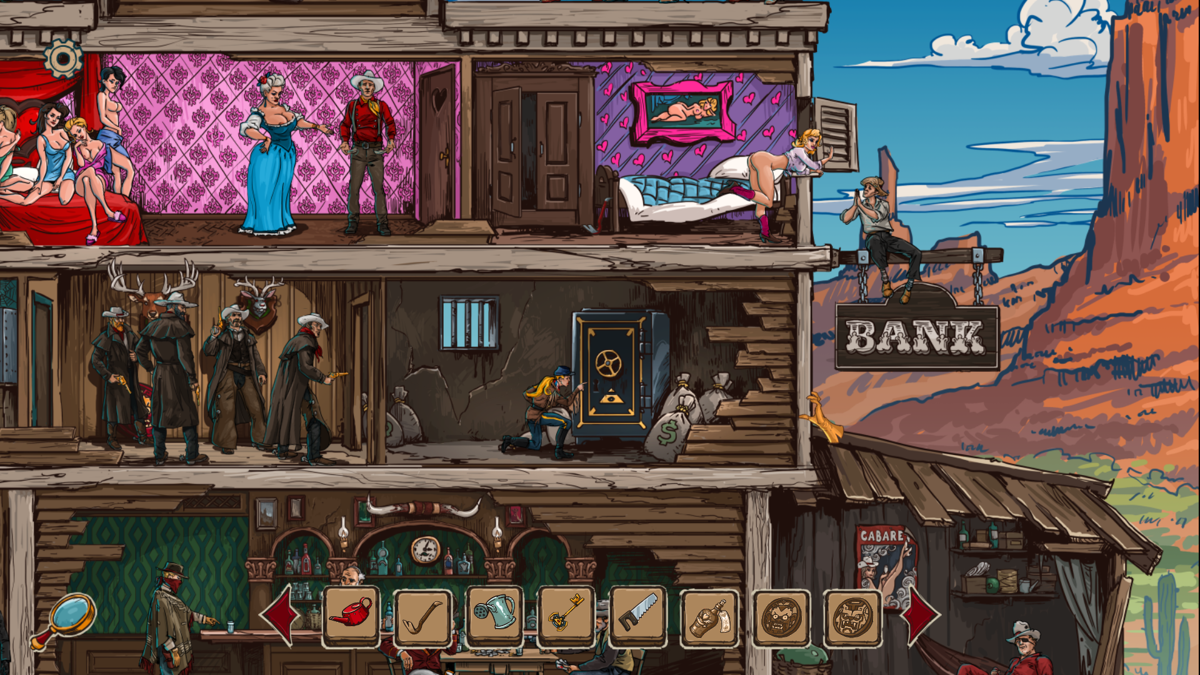 Perky Little Things (Windows) screenshot: A bank robbery