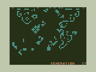 Life (TRS-80 CoCo) screenshot: Many Generations Later