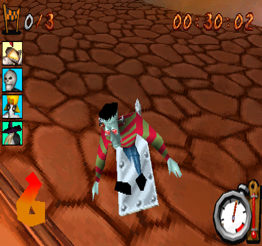 Monster Racer (PlayStation) screenshot: Ugly Francky in action.