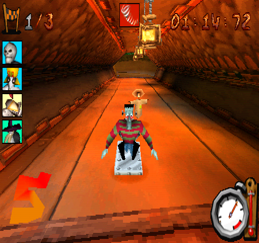 Monster Racer (PlayStation) screenshot: HichPock is behind Francky.