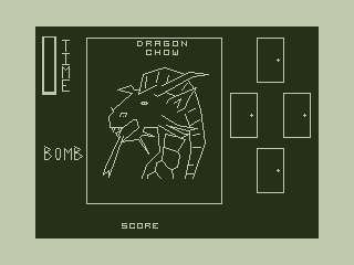 Dragon's Temple (TRS-80 CoCo) screenshot: Eaten by a Draon
