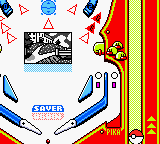 Pokémon Pinball (Game Boy Color) screenshot: Get ready to shoot the ball in red board.