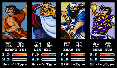 Dynasty Wars (Arcade) screenshot: Select character