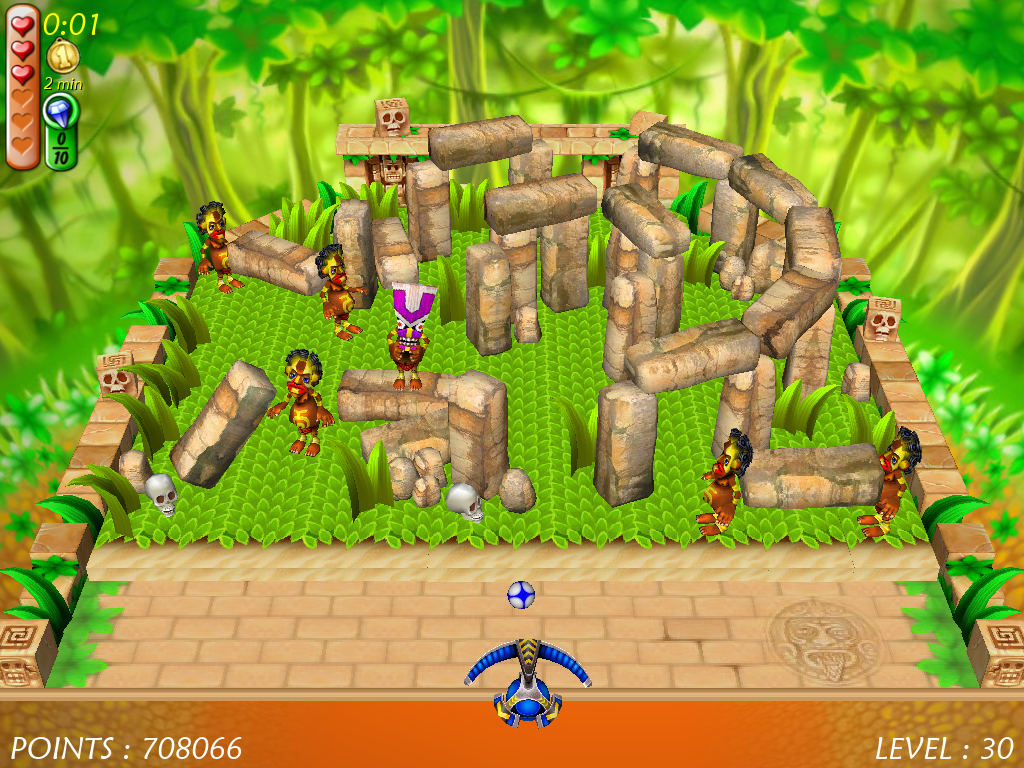Magic Ball 4 (Windows) screenshot: Jungle's natives are constructing Stonehenge.