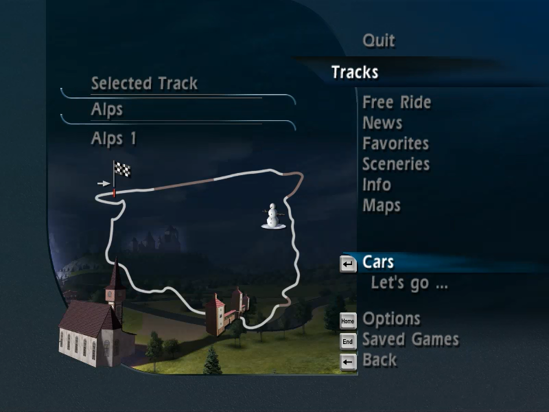 World Racing (Windows) screenshot: Select track