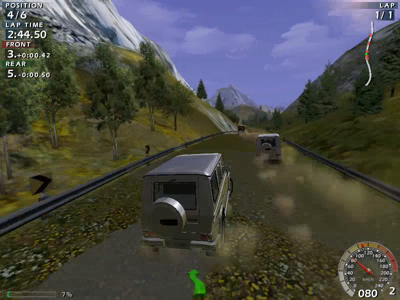 World Racing (Windows) screenshot: Leaving the roads