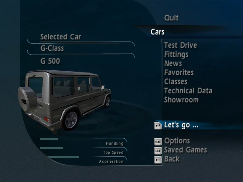 World Racing (Windows) screenshot: Select car