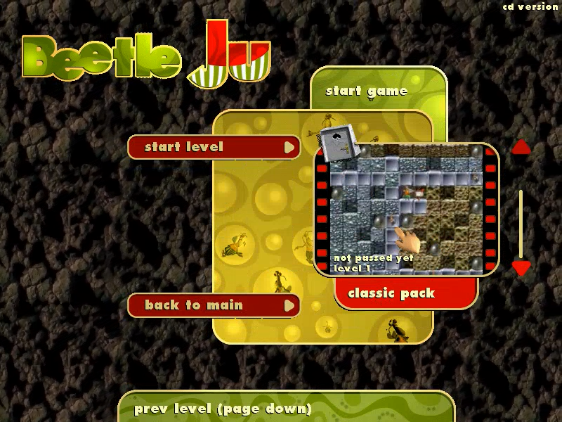 Beetle Ju (Windows) screenshot: Select level