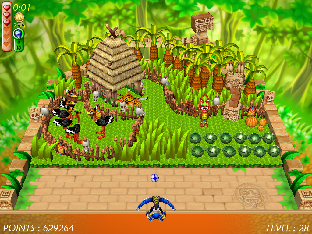 Magic Ball 4 (Windows) screenshot: An animal farm in jungle style.