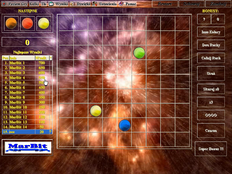 Super Balls (Windows) screenshot: Game interface (v3.0)