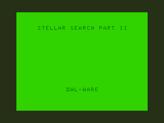 Stellar Search (TRS-80 CoCo) screenshot: Stellar Search Part II