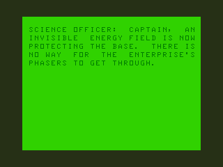 Stellar Search (TRS-80 CoCo) screenshot: Communicating with my Science Officer