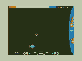 Crystal Revenge! (TRS-80 CoCo) screenshot: Incoming Vessel