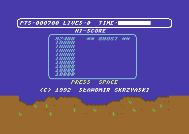 Balon (Commodore 64) screenshot: Game over