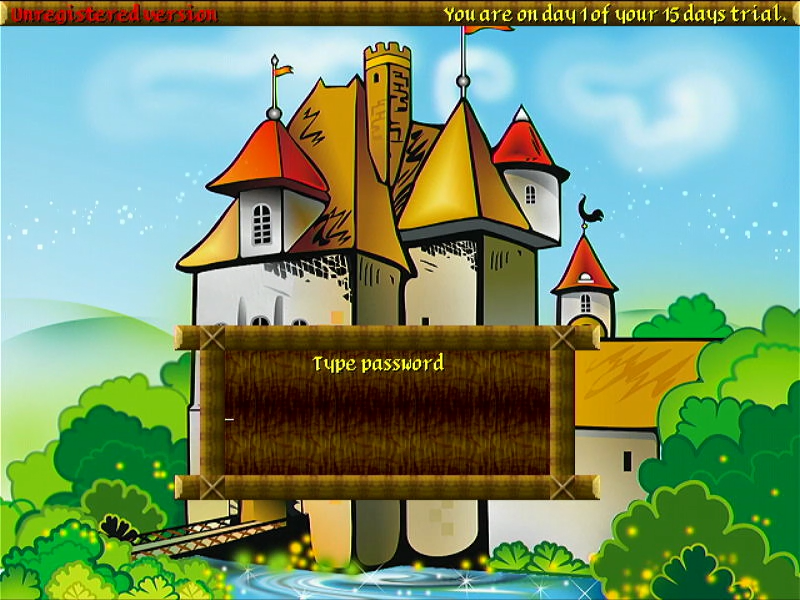Fairyland (Windows) screenshot: Type password to go to a specific level.