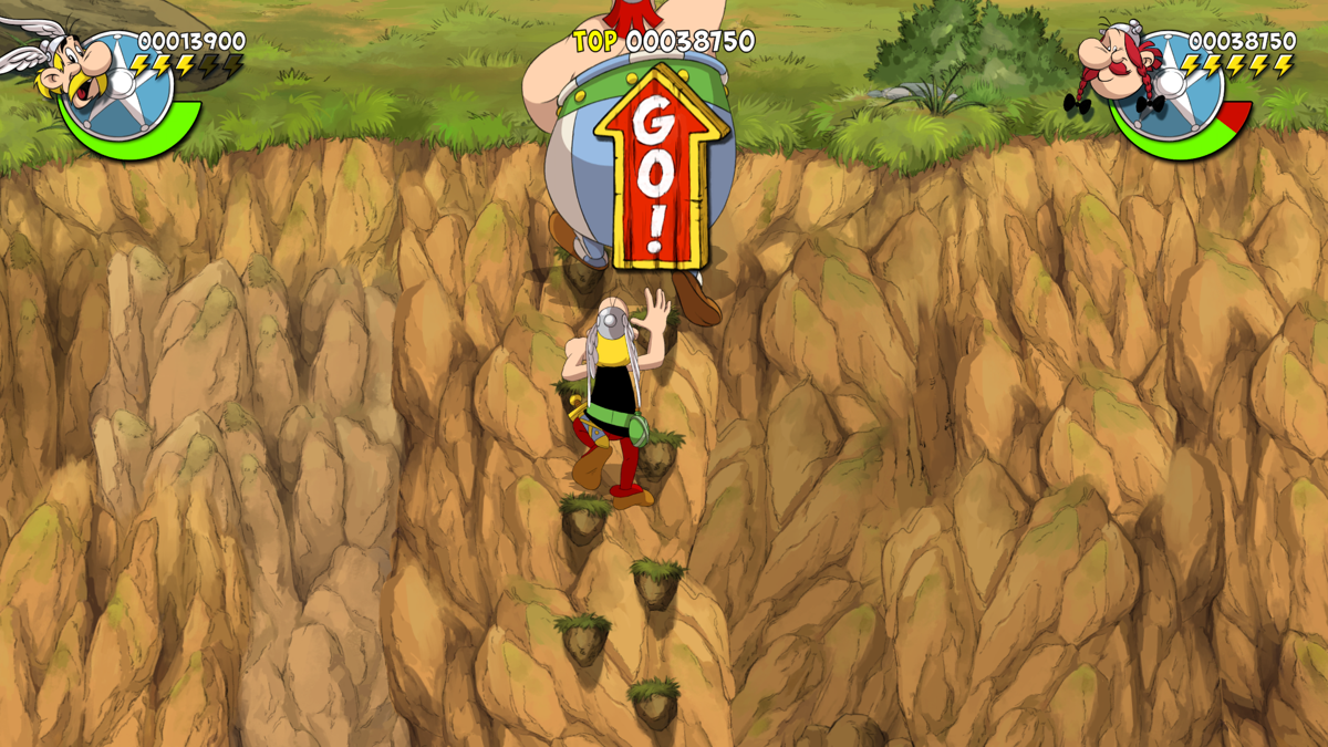 Asterix & Obelix: Slap Them All! (Windows) screenshot: Climbing up a mountain
