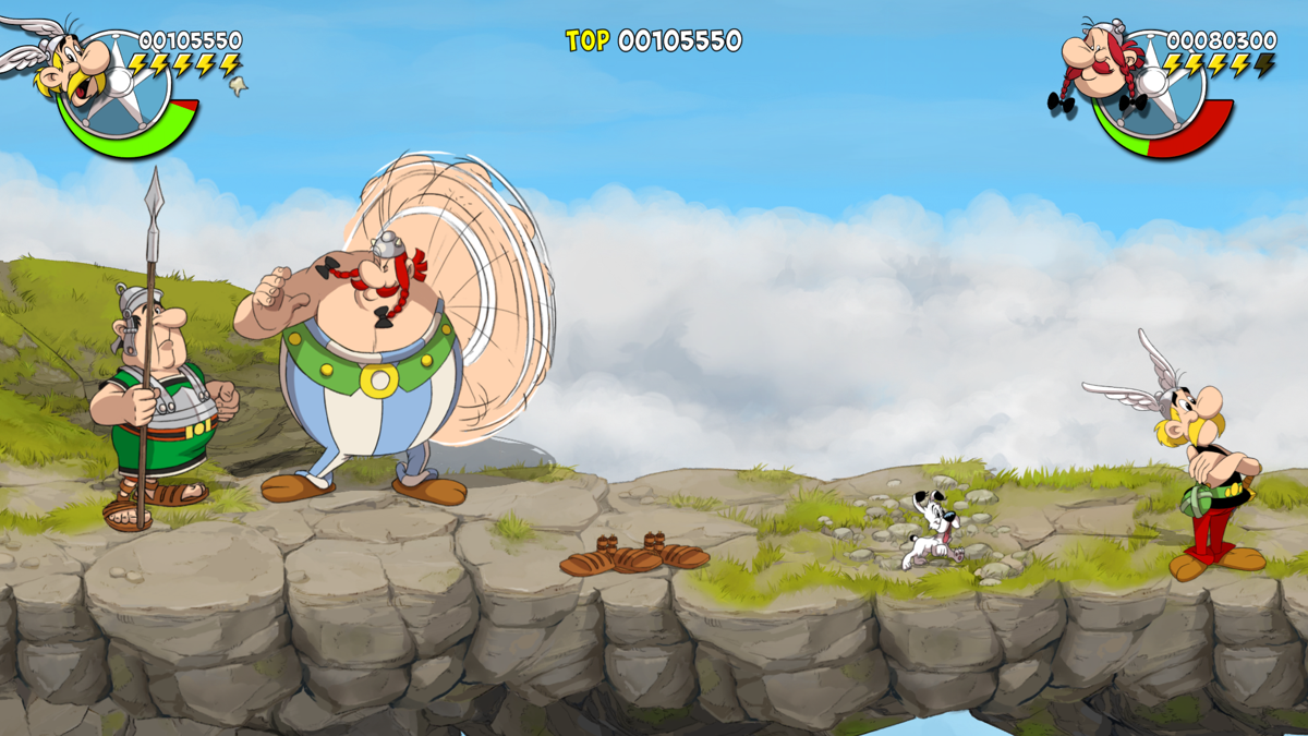 Asterix & Obelix: Slap Them All! (Windows) screenshot: Obelix is about to hit hard