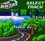 NASCAR Racers (Game Boy Color) screenshot: Choose your track.
