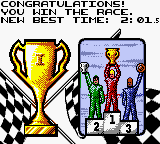NASCAR Racers (Game Boy Color) screenshot: You win!