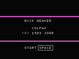 Nick Neaker (MSX) screenshot: Title screen.