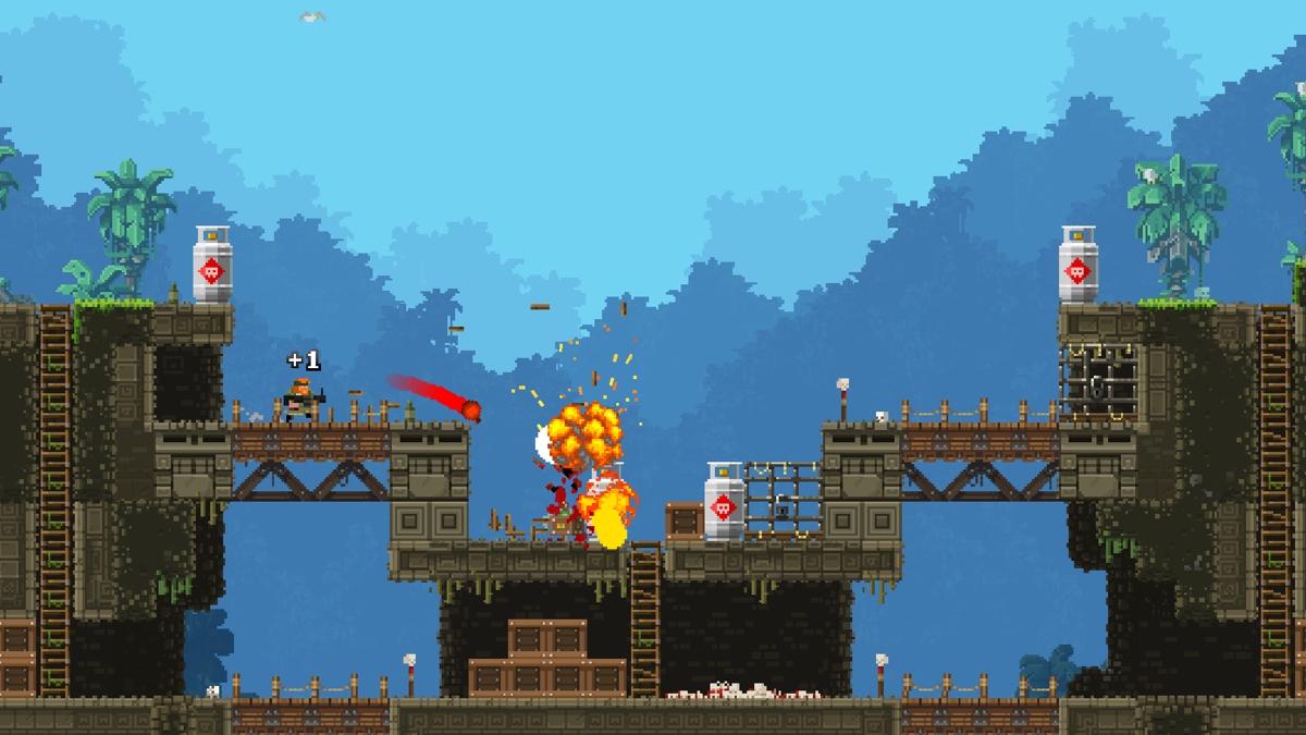 Broforce (Windows) screenshot: A deathmatch arena