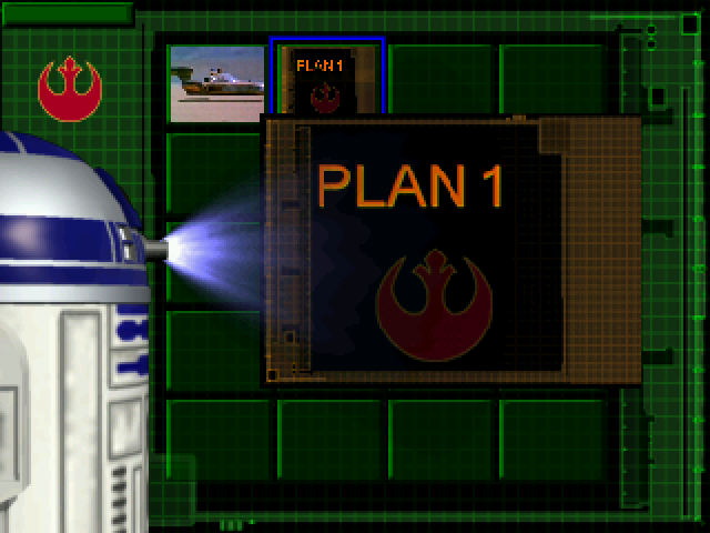 Star Wars: Millennium Falcon CD-ROM Playset (Windows) screenshot: Death Star plan 1 has been acquired.