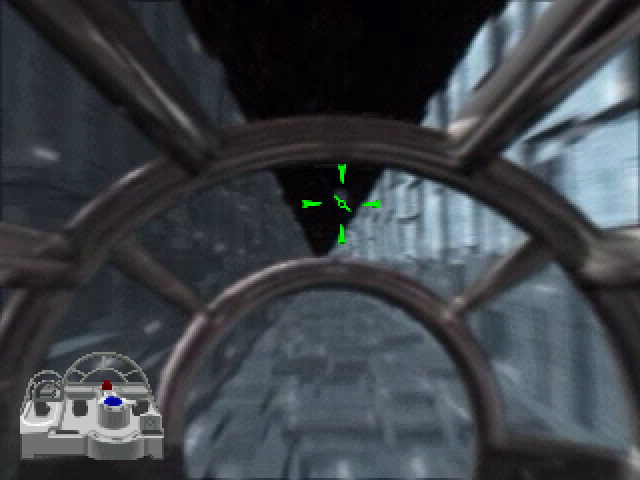 Star Wars: Millennium Falcon CD-ROM Playset (Windows) screenshot: Speeding through the Death Star trench.