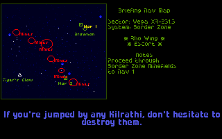 Wing Commander: The Secret Missions (DOS) screenshot: Nav-Com