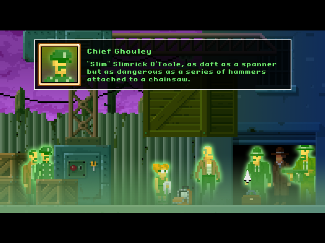The Darkside Detective: A Fumble in the Dark (Windows) screenshot: In the final 3-in-1 bonus case, you get to play as Chief Ghouley from the Brightside Division.