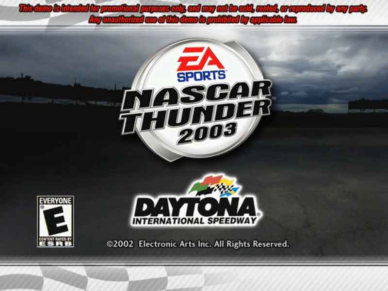 NASCAR Thunder 2003 (Windows) screenshot: Demo title screen