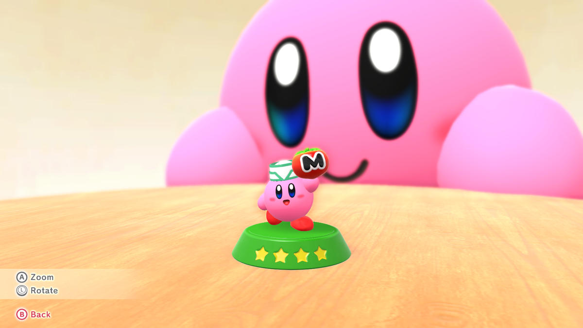 Kirby and the Forgotten Land (Nintendo Switch) screenshot: You can view every collected figure in close-up mode