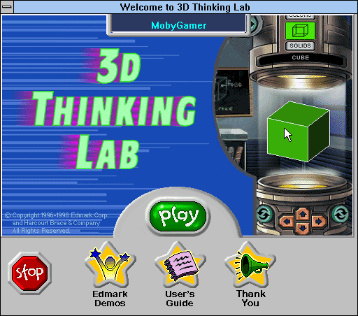 3D Thinking Lab (Windows 3.x) screenshot: Launcher