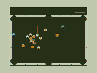 8 Ball (TRS-80 CoCo) screenshot: Second Shot