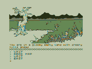 The Hobbit (TRS-80 CoCo) screenshot: Out in the Woods