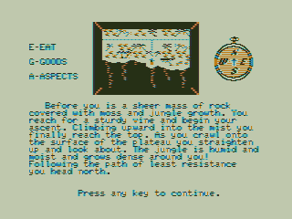 Plateau of the Past (TRS-80 CoCo) screenshot: Starting my Adventure
