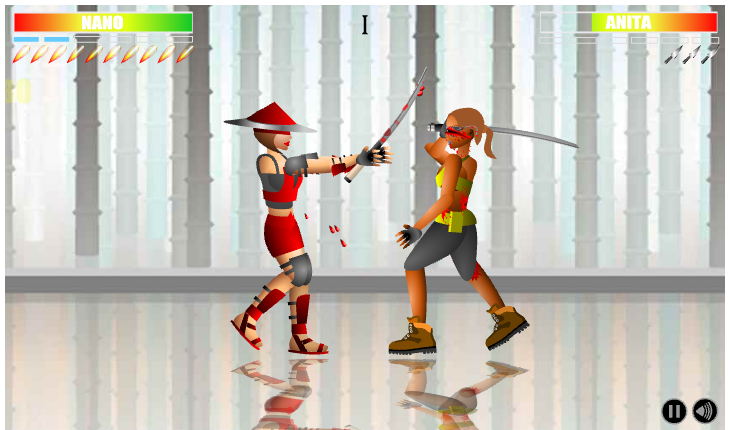 Dead Samurai (Browser) screenshot: Fighting up close