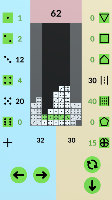 Tetrowdice (Android) screenshot: Gameplay